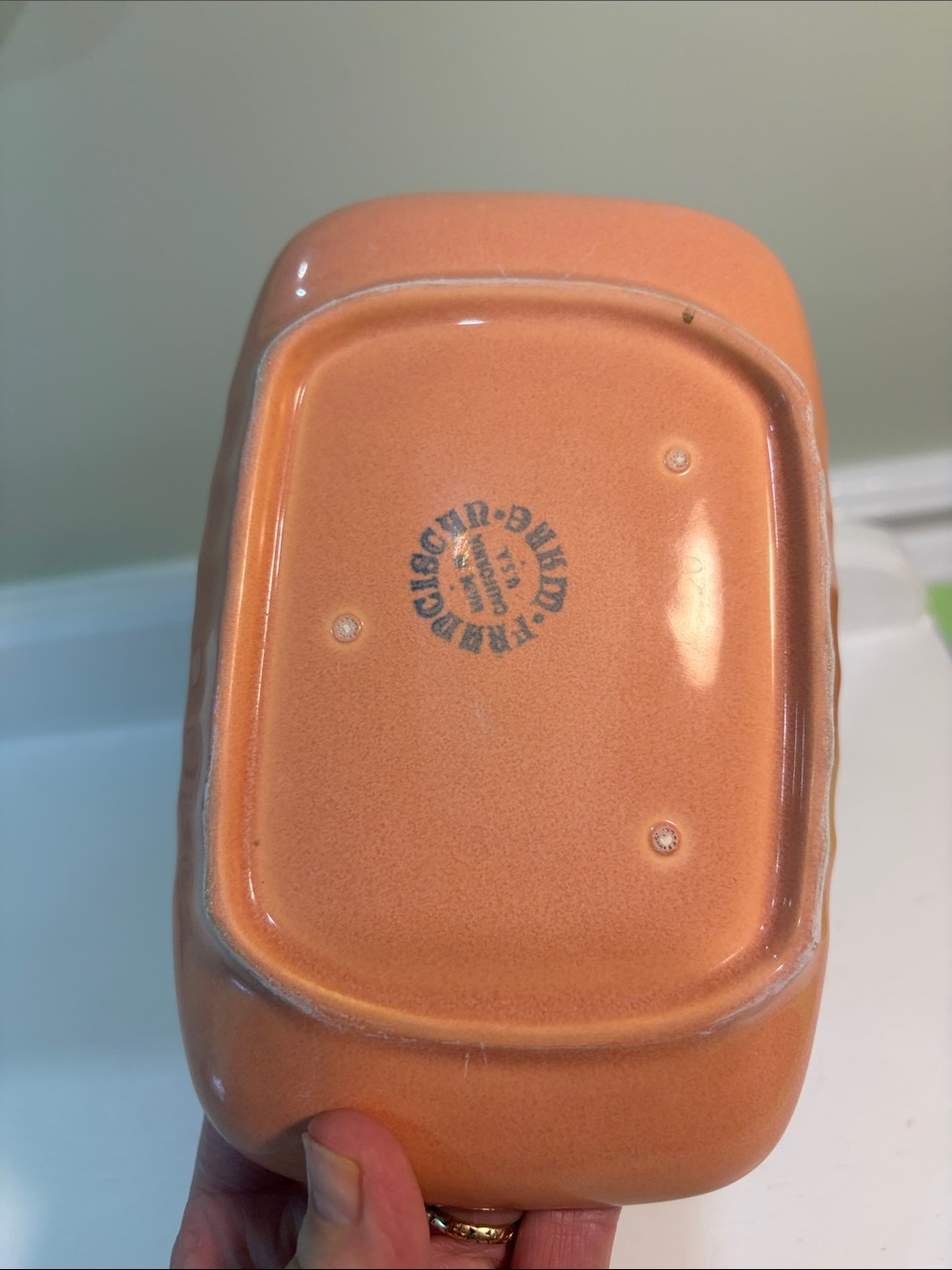 Vintage Franciscan Ware Coronado Satin Coral Butter Dish Trinket Soap Dish USA - Picture 2 of 4